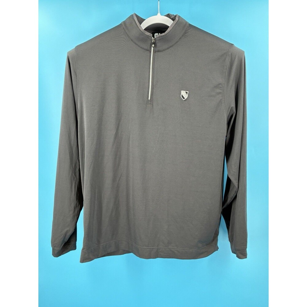 FootJoy FJ Men’s 2XL Gray 1/4 Zip Golf Pullover Embroidered Logo Performance